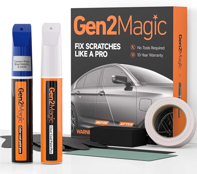 Gen2Magic Canyon River Blue Metallic Touch Up Paint Pen Kit for Honda [Clear Coat Included], B-640M Color Match for Scratches, Rock Chips, Bumper Dings, Easy Scratch Repair & Rust Remover for Honda - Image 1